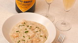 Рецепт Ризотто с морскими гребешками и шампанским