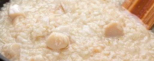 Шаг 10: ризотто с морскими гребешками и шампанским