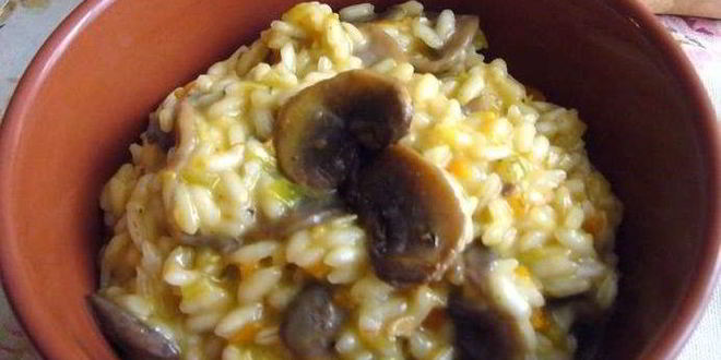 Рецепт ризотто с овощами и грибами