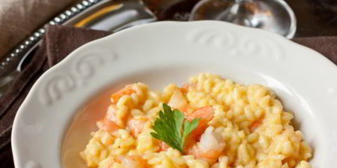 Рецепт ризотто с шафраном и креветками