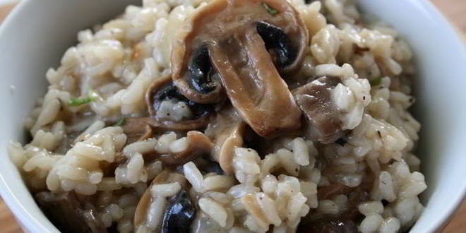 Рецепт ризотто с шампиньонами и сливками