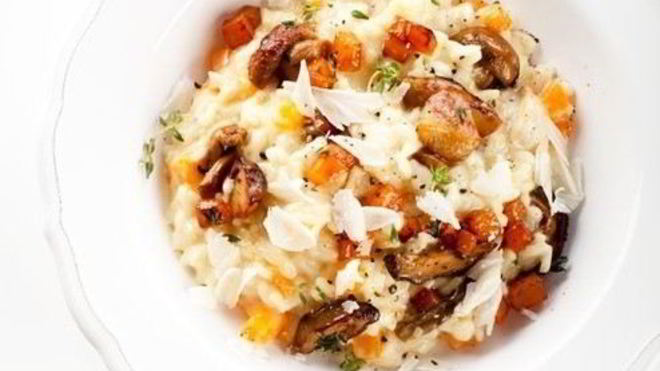 Рецепт Ризотто с тыквой, белыми грибами и маскарпоне