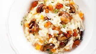 Рецепт Ризотто с тыквой, белыми грибами и маскарпоне