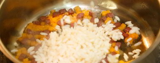 Шаг 6: ризотто с тыквой и копченой утиной грудкой