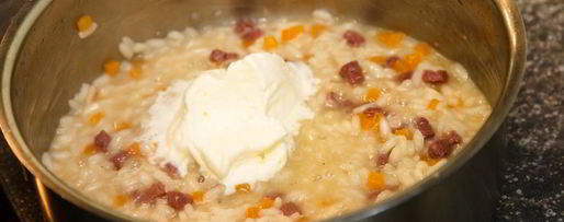 Шаг 8: ризотто с тыквой и копченой утиной грудкой