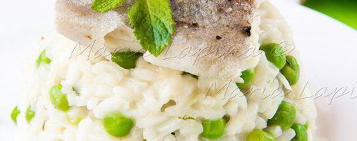 Шаг 9: ризотто с зеленым горошком, сыром джюгас и мятой