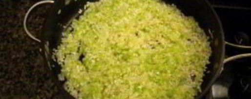 Шаг 2: ризотто со шпинатом и козьим сыром