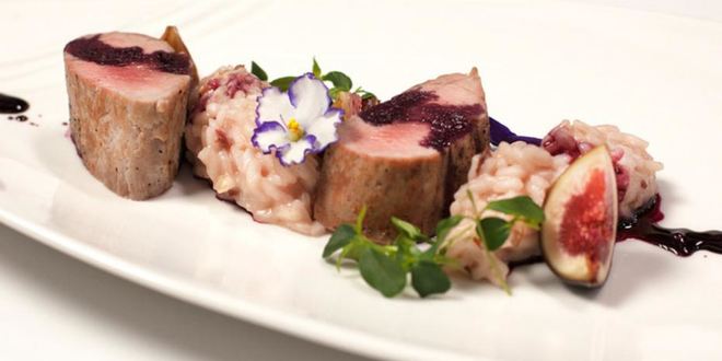 Рецепт телятины с вишневым ризотто