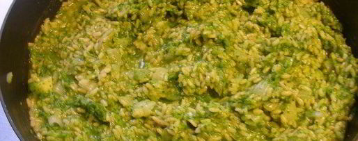 Шаг 7: запеченного ризотто со спаржей, зеленым горошком и шпинатом