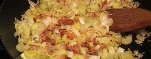 Шаг 2: запеченного в духовке ризотто с луком-пореем и панчеттой