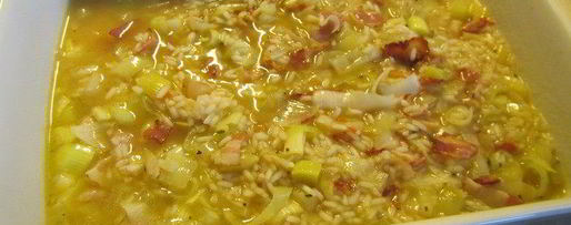 Шаг 4: запеченного в духовке ризотто с луком-пореем и панчеттой