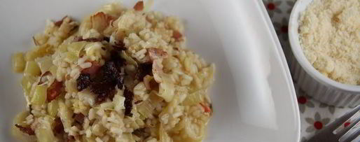 Шаг 7: запеченного в духовке ризотто с луком-пореем и панчеттой