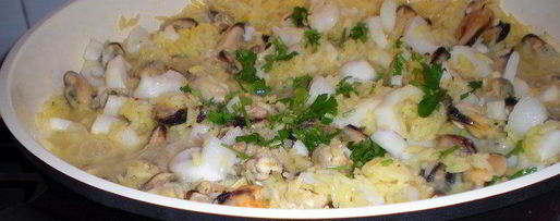 Шаг 12: желтого ризотто с морепродуктами