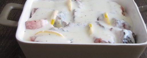 Шаг 7: белой рыбы, запеченной под белым соусом