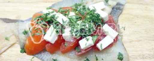 Шаг 3: камбалы с сыром фета