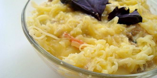 Рецепт креветок в белом соусе с сердечками