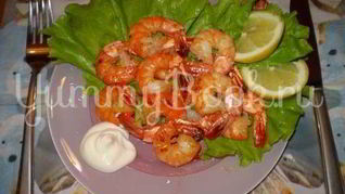 Рецепт Креветок жареных с чесноком