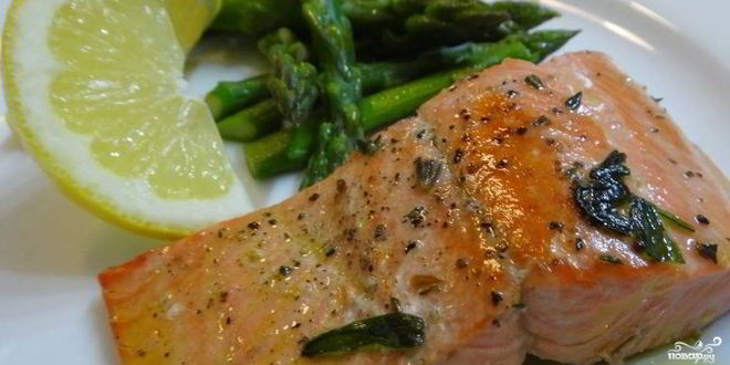 Рецепт лосося в вине