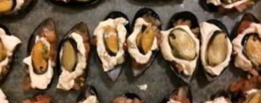 Шаг 6: мидий в раковинах в духовке