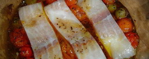 Шаг 4: рыбы по-итальянски, запеченная с томатами, оливками и каперсами