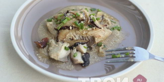 Рецепт рыбы с луком и грибами
