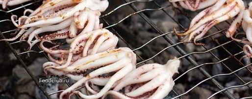 Шаг 3: щупальцев кальмара с овощами на гриле