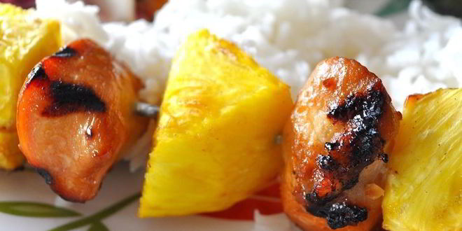 Рецепт куриного шашлыка по-гавайски