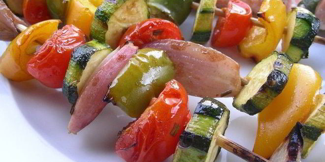 Рецепт летних овощных шашлычков-гриля