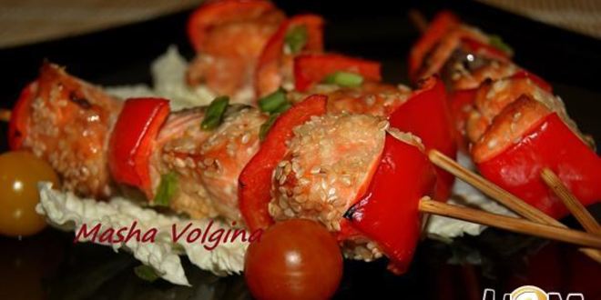 Рецепт шашлычков из семги