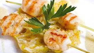 Рецепт Шашлычков из трески с кокосовым карри