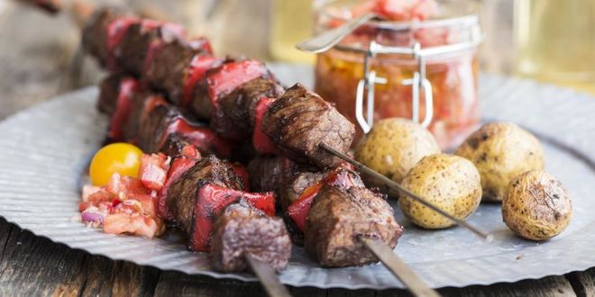 Рецепт шашлыка из говядины с острой сальсой
