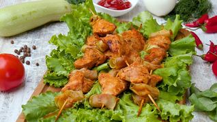 Рецепт Шашлыка из индейки с кабачком