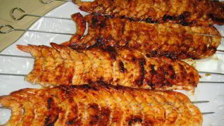 Рецепт Шашлыка из креветок на шпажках