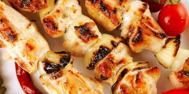 Рецепт шашлыка из курицы в лимонном маринаде с шафраном