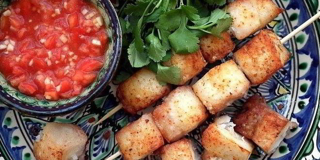 Рецепт шашлыка из рыбы на шпажках