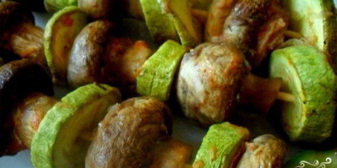 Рецепт шашлыка из шампиньонов в духовке