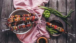 Рецепт Шашлыка из свинины с овощами