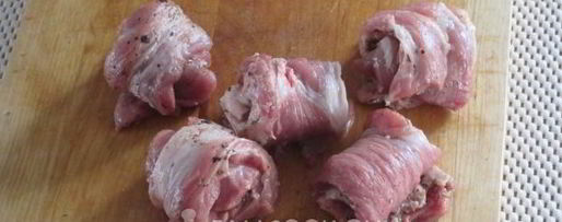 Шаг 5: шашлыка из свинины в виде рулетиков