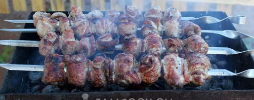 Шаг 9: шашлыка из свинины в виде рулетиков