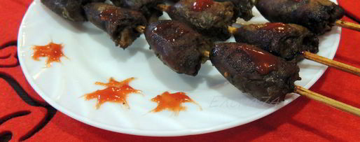 Шаг 5: шашлыка на шпажках огненные сердца