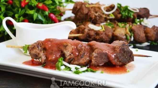 Рецепт Шашлыка в духовке в банке на шпажках