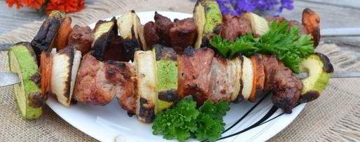 Шаг 8: свиного шашлыка с овощами на углях