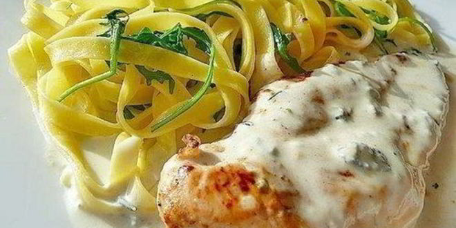 Рецепт куриного шницеля в соусе из горгонзолы и сливок
