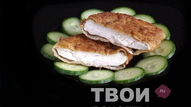 Рецепт Шницеля из куриной грудки в лимонно-чесночной панировке
