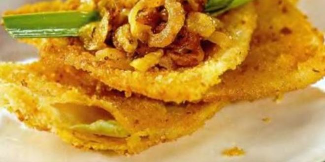 Рецепт шницеля капустного с луковой заправкой