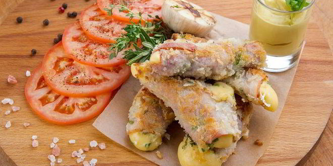 Рецепт шницеля с сыром в беконе