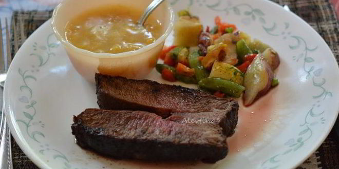 Рецепт флета айрон стейк в кофейно-пряной посыпке