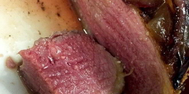 Рецепт гриля стейк из утиной грудки с соусом из слив