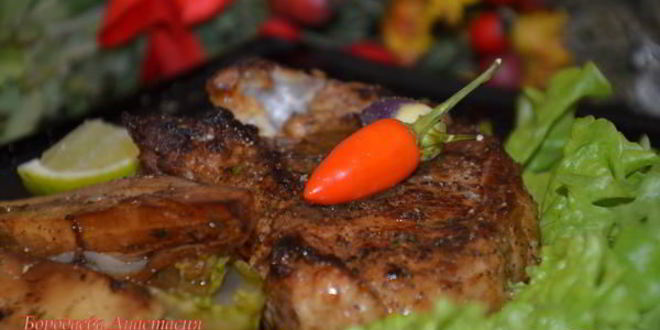 Рецепт стейка из свинины с цикорием