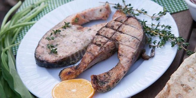 Рецепт стейка кеты гриль